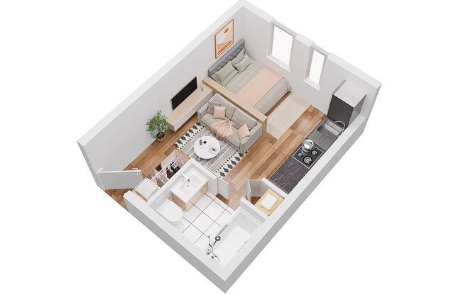 Studio, 1 bath, 254 sqft, $1,245, Unit 409