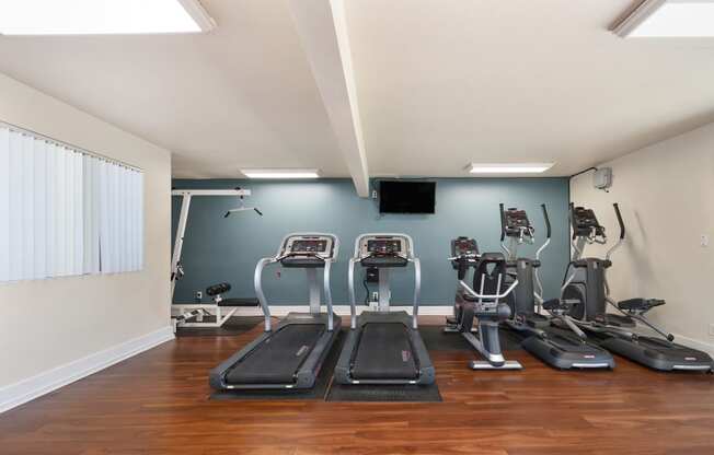 the gym at the shiloh green apartments in kennesaw, ga