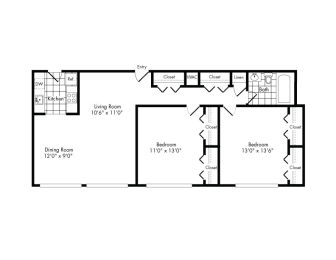 2 beds, 1 bath, 1,081 sqft, $2,463