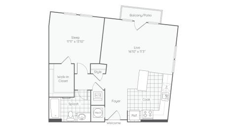 1 bed, 1 bath, 716 sqft, $2,134