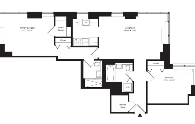2 beds, 2 baths, 1,025 sqft, $10,350, Unit 5Q