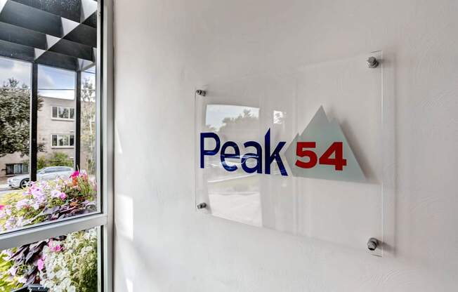 Peak 54 Apartments Building Signage in Denver, Colorado