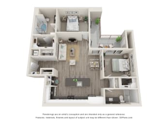 2 beds, 2 baths, 1,320 sqft, $3,051