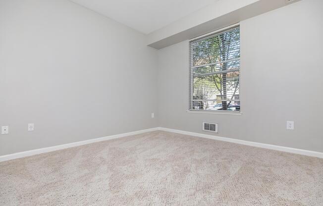 a room with a large window