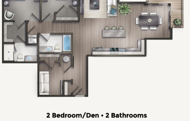 2 beds, 2 baths, 1,222 sqft, $4,460, Unit 201