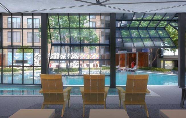 Indoor outdoor hybrid swimming pool