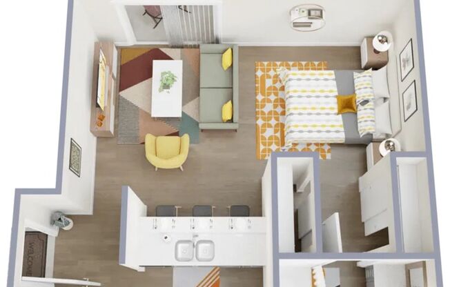 Studio, 1 bath, 464 sqft, $1,300, Unit 132