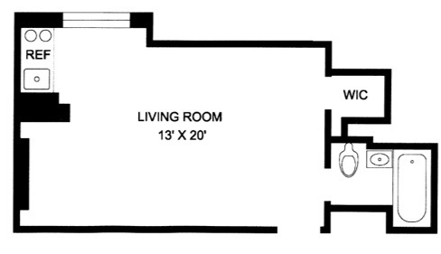 Studio, 1 bath, $2,600, Unit 1316