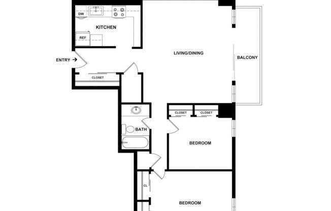 2 beds, 1 bath, 873 sqft, $5,473