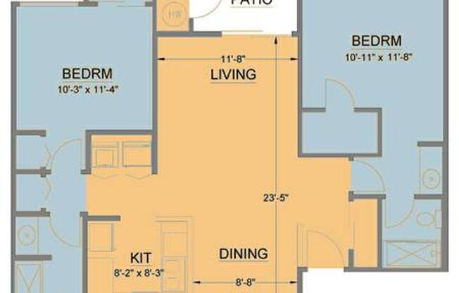 2 beds, 2 baths, 948 sqft, $1,795, Unit 52
