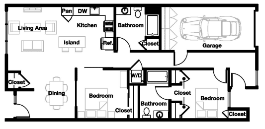 2 beds, 2 baths, 1,168 sqft, $4,950