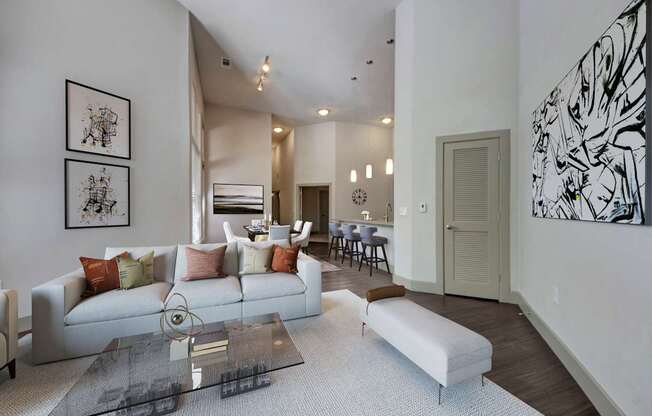 Living Room With Plenty Of Natural Lights at Civic at Frisco Square Apartments, Texas, 75034