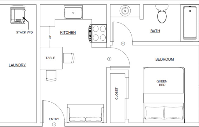 1 bed, 1 bath, 391 sqft, $1,850, Unit In-Law Unit