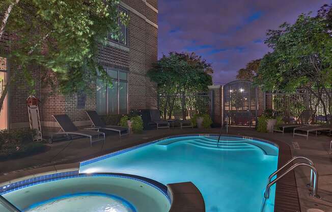 Sparkling Pool and Hot Tub at Crescent at Fells Point by Windsor, 951 Fell Street, Baltimore