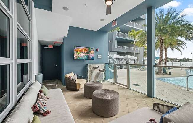 Take a break from the Miami sun at the pool-side patio