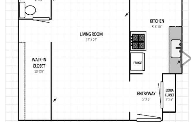 Studio, 1 bath, 525 sqft, $1,425, Unit 103