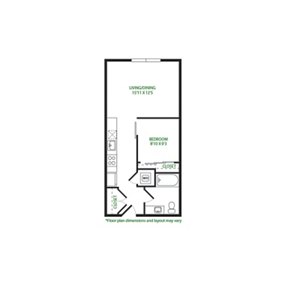 1 bed, 1 bath, 598 sqft, $1,801