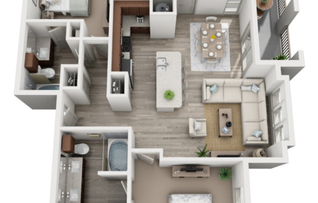 2 beds, 2 baths, 1,205 sqft, $1,723