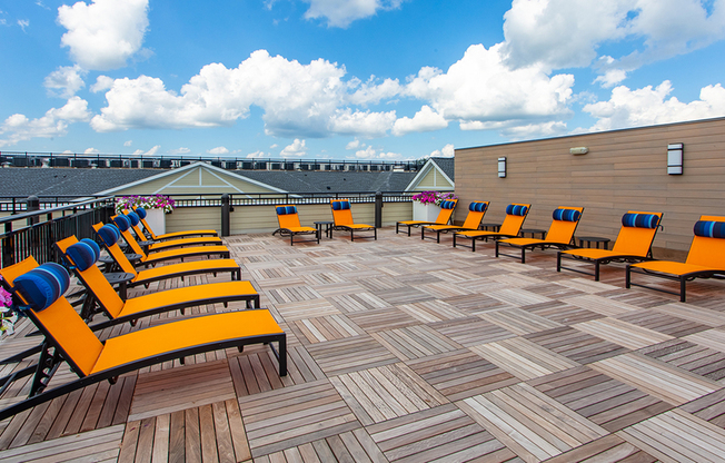 Lounge around on this rooftop social space
