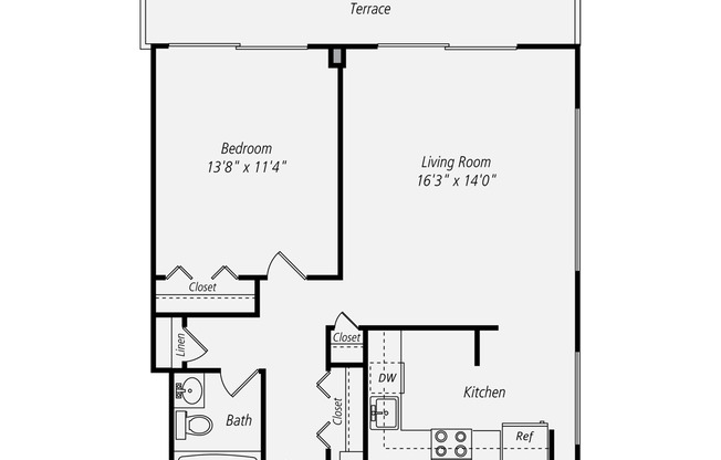 1 bed, 1 bath, 631 sqft, $4,862, Unit 2-1G