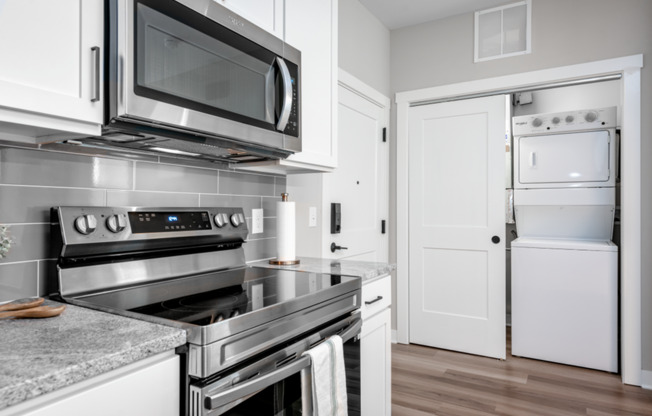 Each apartment includes Washer/Dryers and stainless steel appliances.