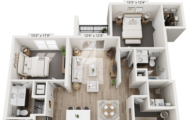 2 beds, 2 baths, 1,315 sqft, $2,190, Unit 8421-226