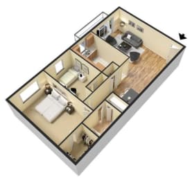 2 beds, 1 bath, 966 sqft, $1,545