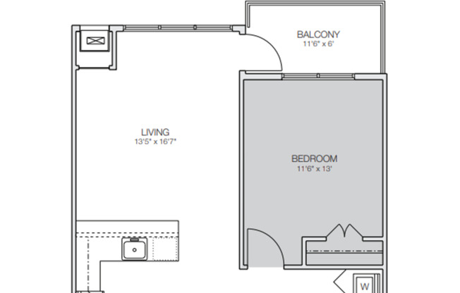 1 bed, 1 bath, 838 sqft, $1,495, Unit C116