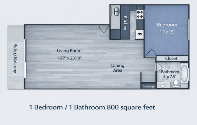 1 bed, 1 bath, 800 sqft, $2,395, Unit 6754-4J