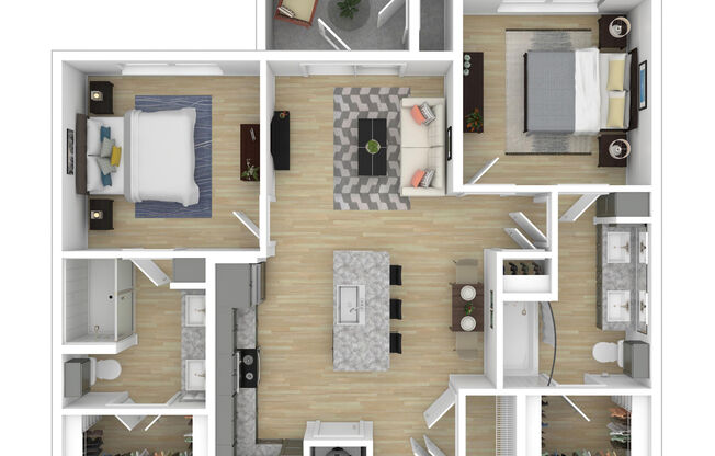 2 beds, 2 baths, 960 sqft, $1,887