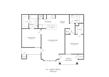 2 beds, 2 baths, 900 sqft, $1,363