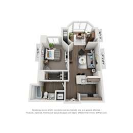 1 bed, 1 bath, 667 sqft, $2,198