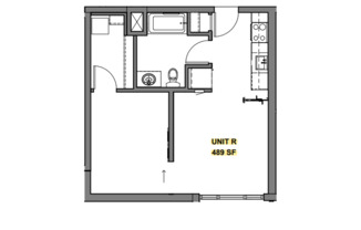 1 bed, 1 bath, 512 sqft, $1,295, Unit 304