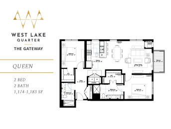 2 beds, 2 baths, 1,174 sqft, $3,055