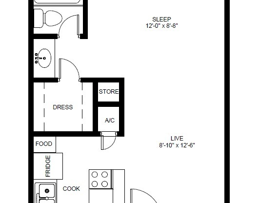 Studio, 1 bath, $1,150, Unit 205