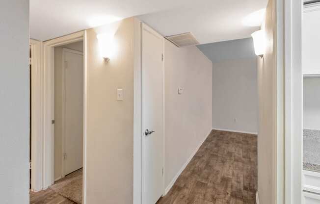 This is a photo of the entryway in the 650 square foot 1 bedroom, 1 bath apartment at Preston Park Apartments in Dallas, TX
