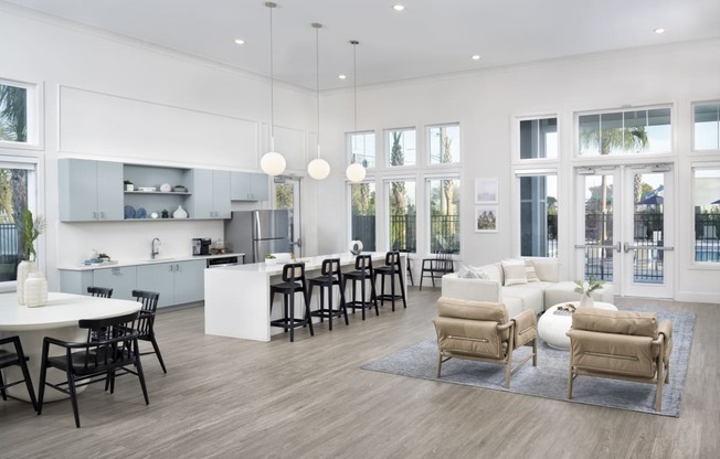 Club Room with Demo Kitchen at Jackson Palms Affordable Apartments in Jacksonville FL