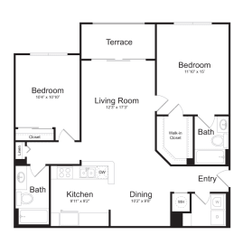 2 beds, 2 baths, 1,151 sqft, $2,209