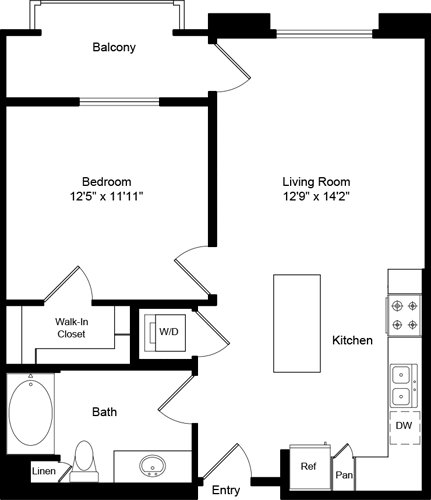 1 bed, 1 bath, 704 sqft, $2,932, Unit 1410