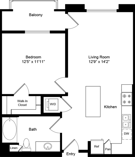 1 bed, 1 bath, 704 sqft, $2,792