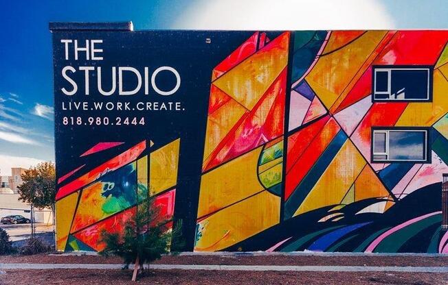 The Studios at NoHo in North Hollywood, California Exterior and Art Mural