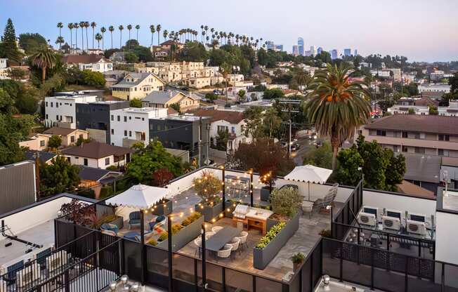 Rooftop deck at Edendale Crossing, Los Angeles, CA 90026