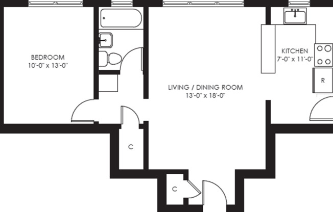 1 bed, 1 bath, 502 sqft, $1,595, Unit 2742-K3