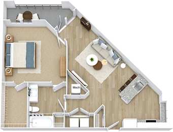 1 bed, 1 bath, 815 sqft, $1,570