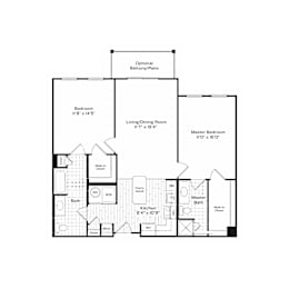 2 beds, 2 baths, 1,072 sqft, $3,214
