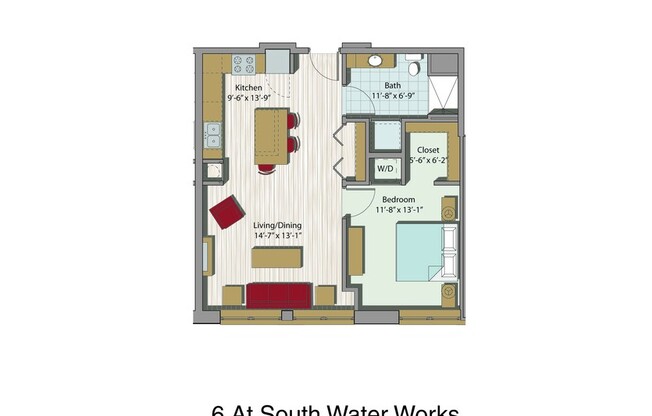 1 bed, 1 bath, 728 sqft, $1,625, Unit 403