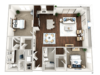 2 beds, 2 baths, 1,368 sqft, $2,686