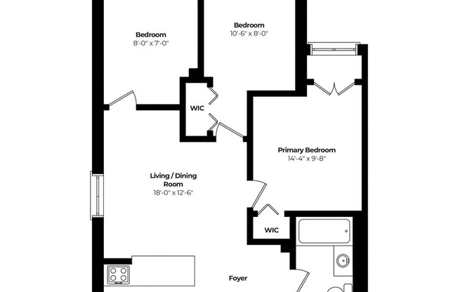 3 beds, 1 bath, 775 sqft, $4,200, Unit A6C