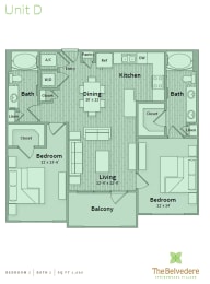 2 beds, 2 baths, 1,060 sqft, $1,704