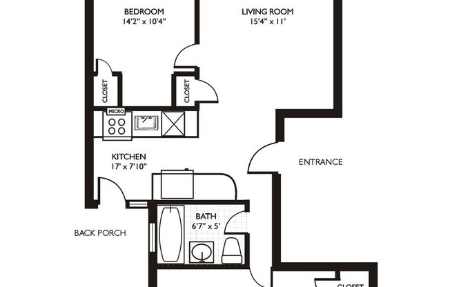 2 beds, 1 bath, 674 sqft, $2,200, Unit 6956-1